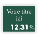 Etiquette affichage de prix PATISSERIE gravée titrée 929 Fond Vert foncé / Texte Blanc