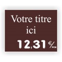 Etiquette alimentaire PATISSERIE gravée titrée 931 Fond Marron / Texte Blanc