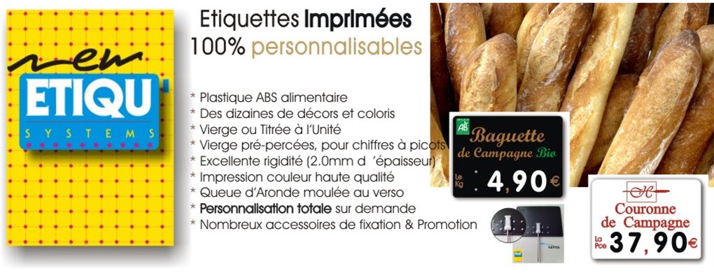 Etiquettes imprimées Boulangerie