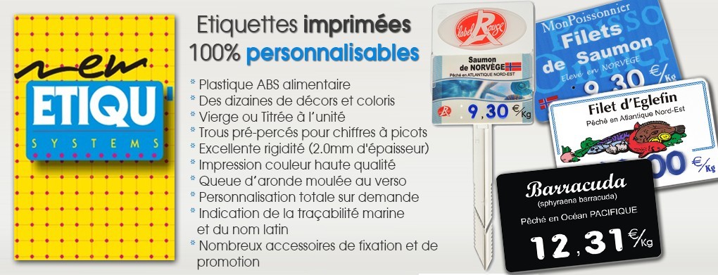 Etiquettes imprimées Poissonnerie