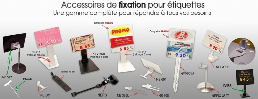 Accessoires de fixation pour étiquette